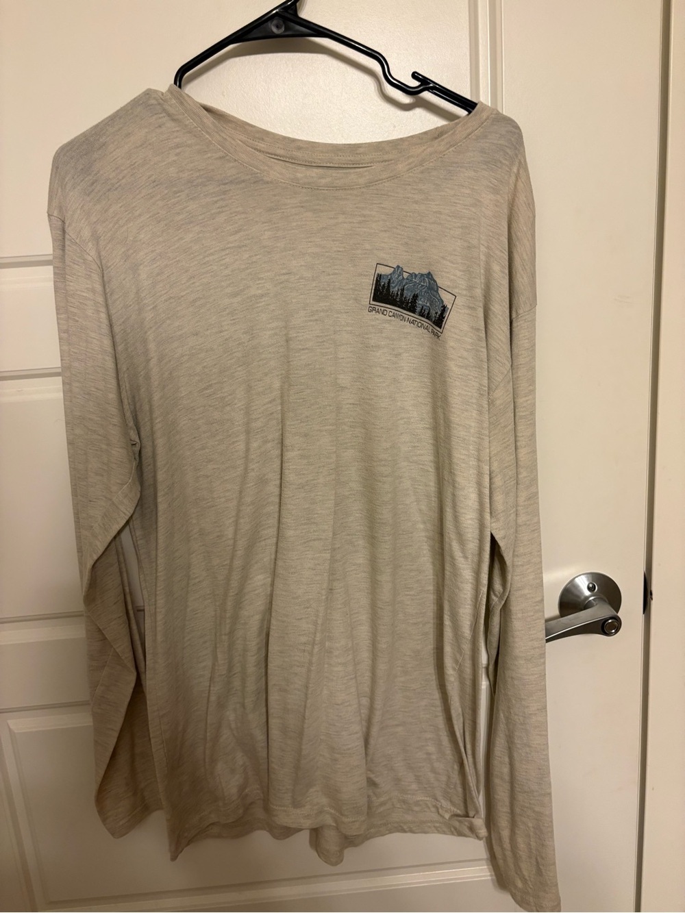 Ash Grey Grand Canyon Long-Sleeve Tee Graphic Crewneck Shirt - Super Soft Comfy